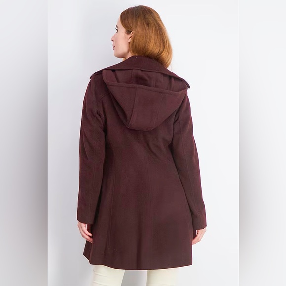 Michael kors merlot double breasted peacoat with hood - Picture 4 of 12
